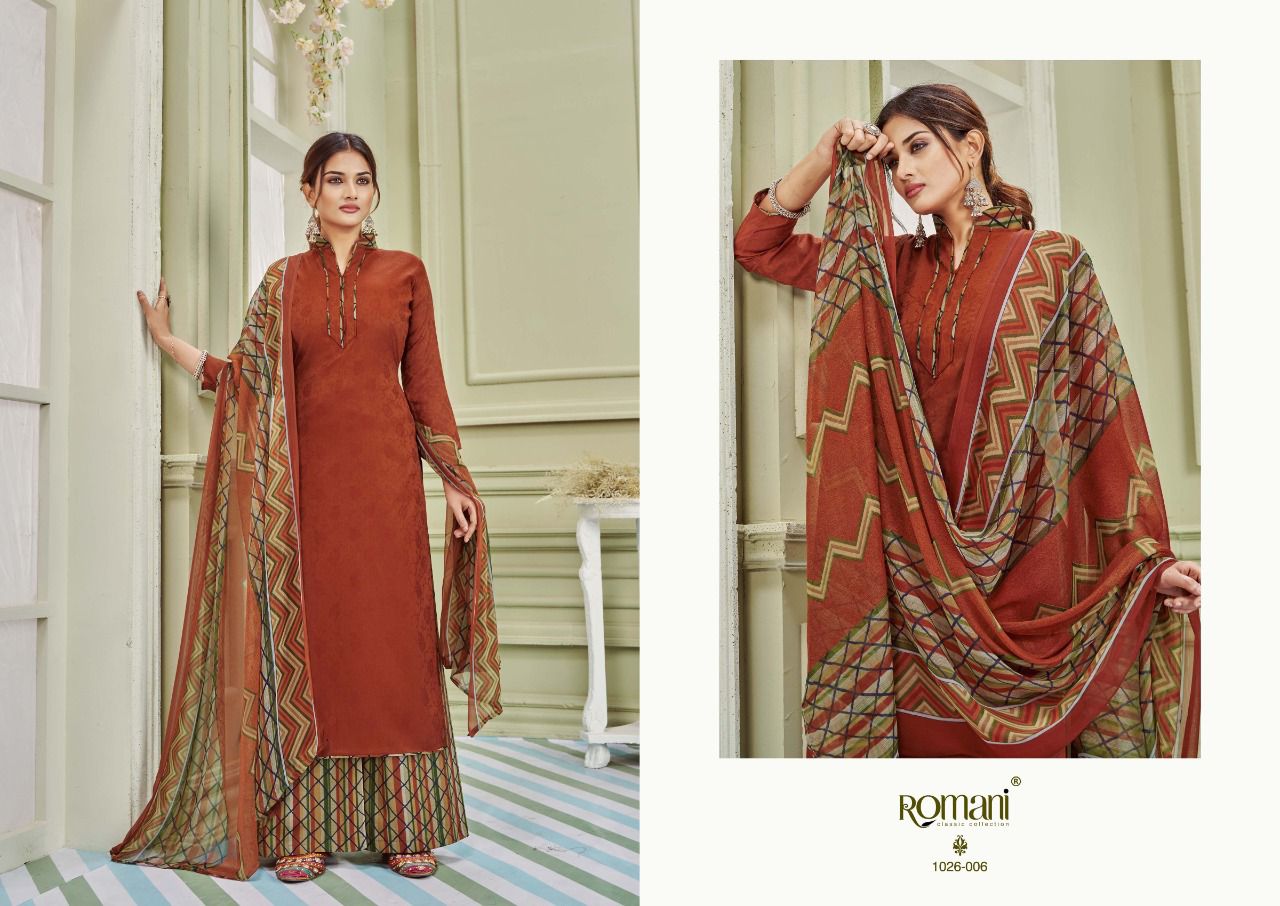 Romani Didaar Jam Cotton Printed casual Wear Designer Dress Material Collection